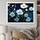 Design Art Moonlight Flower Field Dreams White Framed Art 40x30"