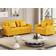 YODOLLA 3-in-1 Convertible Sleeper Loveseat Yellow Sofa 69" 2 Seater