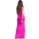 Gina Bacconi Agatha 3D Flower Detailed One Shoulder Maxi Dress - Fuchsia