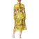 Coast Printed Blouson Sleeve Organza Midi Dress - Yellow