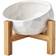 Gagyive Diamond Ceramics Pet Bowls Dog Bowl with Wooden Frame Set