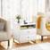 AWQM Nightstand White/Gold Bedside Table 15.6x22.4"