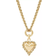 Macy's Puff Heart Rope Framed Pendant Necklace - Gold