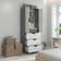 Homcom Modern Grey/White Wardrobe 80x180cm