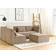 Beliani Modern Corduroy Taupe Soffa 250cm 5st 4-sits