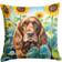 Carolines Treasures English Cocker Spaniel In Sunflowers Complete Decoration Pillows Yellow, Green, Brown (35.6x35.6cm)