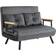 Homcom 839-835V00 Dark Grey Soffa 102cm 2-sits