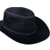 Infinity Leather Cowboy Outback Suede Aussie Bush Hat - Black