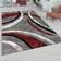 Paco Home Modern Abstract Design Gris, Rouge, Argent cm