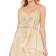 Mac Duggal Embellished Sleeveless Draped A Line Gown - Gold/Silver