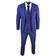 Paul Andrew Men's Check Vintage Retro Suit 3-Piece - Royal Blue