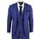 Paul Andrew Men's Check Vintage Retro Suit 3-Piece - Royal Blue