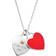 Clogau Welsh Heart Necklace - Silver/Rose Gold/Red