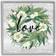 Stupell Industries Botanical Love Calligraphy Floral Gray Framed Art 24x24"