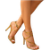 Shein Women's Metal Embossed Square Toe Stiletto Sandals, Fine Heel, Fashionable Party Shiny Gold High Heel Sandals