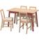 IKEA Pinntrop Light Brown/Red Lasered Bordsgrupp 75x125cm 5st