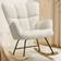 Living and Home White Sherpa Tufted Rocking Armchair 98.5cm