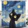 Shein pc Lovely Black Cat In Moonlight Shower