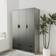 URBN Living Ash Grey & 3 Door 4 Drawer Storage Shelf Black/Grey Wardrobe 108x180cm