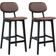 Homcom PU Leather Brown Bar Stool 92cm 2pcs