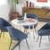 Homcom Folding Round Drop Leaf White Dining Table 89cm