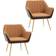 Homcom Modern Vanity Light Brown/Dark Grey Lounge Chair 72.5cm 2pcs