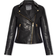 AllSaints Dalby Slim Fit Leather Biker Jacket - Black/Gold