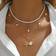 Shein 3pcs/Set Faux Pearl Tassel, Starfish & Shell Decor Beaded Necklace Set, Multi-Layer Choker Necklaces, Suitable For Casual Wear & Summer Beach