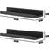 Geezy Floating Black Wall Shelf 45cm 2pcs