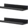 Geezy Floating Black Wall Shelf 45cm 2pcs