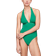 Tommy Hilfiger Tonal Logo Halterneck One Piece Swimsuit - Olympic Green