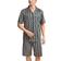 Shein Men's Printed Front Button Shirt And Shorts Pajama Set