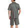 Shein Men's Printed Front Button Shirt And Shorts Pajama Set