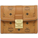 MCM Tracy Trifold Wallet In Visetos Small - Cognac