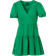 Adrianna Papell Puff Short Sleeve Dress With Tiered Skirt - Green