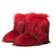 Shein Womens Faux Fur Fluffy Snow Boots Fashionable Flat MidCalf Boots With Furry Trim Red