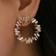 Shein pair Fashionable Exaggerated Round Crystal Inlaid Vintage Style Statement Earrings For Women Daily Wear