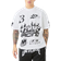 boohooMAN Oversized Boxy Extended Neck Homme Moto Graphic T-shirt - White