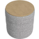 HomePop Channeled Boucle Cream/Gray Pouffe 19"