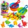 Shein Dinosaur Count & Sorter Playset - Interactive Math Learning Toy With Colorful Stacking Bowls - Ideal Toddler STEM Educational Gift For Christmas(Animal Color Random)