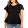 Eloquii Plus Size Flare Sleeve Peplum Top - Black