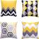 Shein pcs Geometric Pattern Set Peach Hidden Pillow Case Multicolour, Yellow (45x45cm)