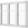 Klarvinduer BH3-61_138 Trä Sidohängt fönster 2-glasfönster 119x40cm