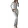 Shein pcs Women Casual Solid Color Fitted Top And Flared Pants Set SpringAutumn