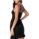 Bebe Pointelle Crochet Mini Halter Dress - Jet Black