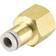 Unique Bargains Push to Connect Tubing Fittings 6mm Tubing OD x 3/8 PT Female Straight Pneumatic Connector Golden Tone