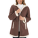 Collections Etc Polar Fleece Sherpa Lined Zip Up Coat - Chocolate