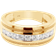 Affy Milgrain Wedding Band Ring - Gold/Diamonds