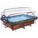 Exit Toys Rectangular Wood Pool with Filter Pump and Dome 3x2x0.65m