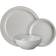 Denby Cotton White Grey Dinner Set 12pcs